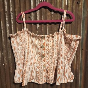 Stretchy Bohemian Style Crop Top Plus Size